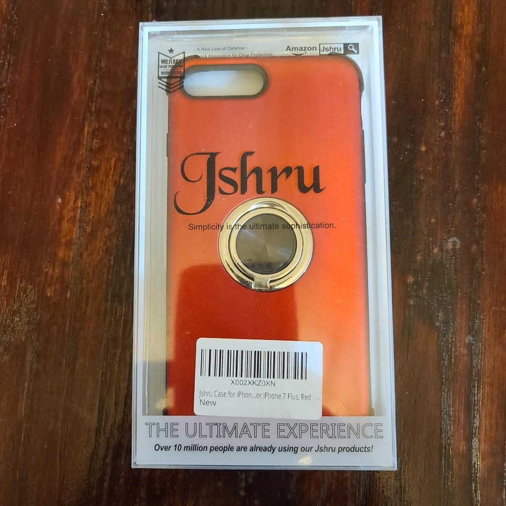 Apple iphone 7 Plus Hard Case with Ring Stand - Red (NWT)